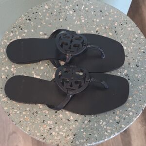 Tory Burch Navy Blue Chic Leather Sandals